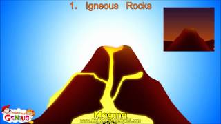 Igneous Rocks video for kids by makemegeniuscom [upl. by Cash]