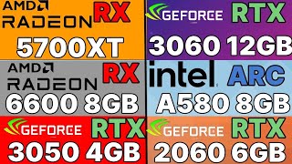 Intel arc a580 VS RX 6600 VS RX 5700 XT VS RTX 3060 VS RTX 2060 VS RTX 3050 INTEL a580 gaming test [upl. by Jermaine665]