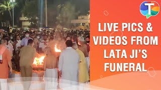 Lata Mangeshkar Funeral Live pictures amp videos from the legendary singers last rites [upl. by Aniri]