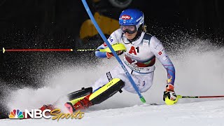 Mikaela Shiffrin MAKES HISTORY under the lights in slalom World Cup  NBC Sports [upl. by Rhodia]