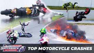 Top Motorcycle Crashes MotoAmerica 2021 [upl. by Gnoc]