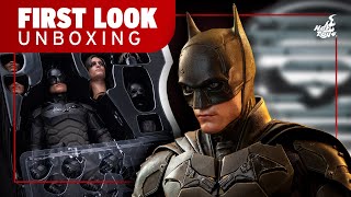 Hot Toys The Batman and Bat Signal Figure Set Unboxing  First Look [upl. by Akire]