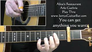 Arlo Guthrie Alices Restaurant  Guitar Play Thru [upl. by Babb]