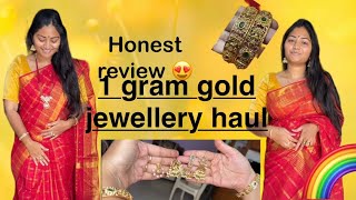 1 gram gold jewellery haul  jewellery honest review jewellery combo at reasonable prices [upl. by Ruhtra]