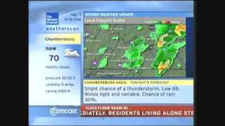 Weatherscan Flash Flood Warning  August 13 2009 [upl. by Claus]