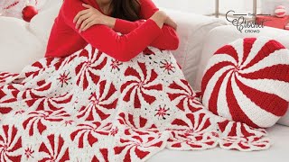 How to Crochet Masterpiece Peppermint Christmas Throw [upl. by De156]