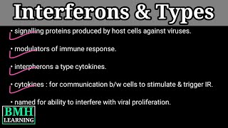 Interferons  Types Of Interferons  INF Alpha  INF Beta  INF Gamma [upl. by Faletti]