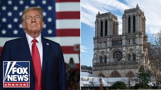 PresidentElect Trump attends the Notre Dame reopening ceremony in Paris France [upl. by Rramahs]