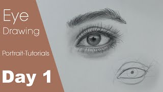 Portrait Drawing for Beginners  DAY 1  Eye Drawing Techniques sketchbookbyabhishek [upl. by Chappelka]