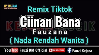 Remix Tiktok  CIINAN BANA  Fauzana KARAOKE  Nada Rendah Wanita [upl. by Nirik]