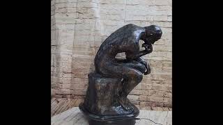 The Thinker Thinking Man Auguste Rodin Bronze Statue Sculpture Replica 24quot x 14quot 55878 [upl. by At]