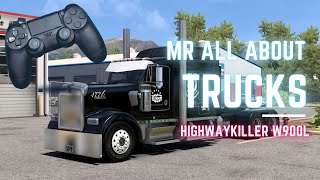 Highway Killer W900 Signature 600 Cummins Day\Rainy Night Run American Truck Simulator  ATS [upl. by Puett]