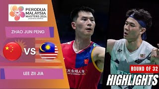 Zhao Jun Peng CHN vs Lee Zii Jia MAS  R32  Malaysia Masters 2024 [upl. by Reinald]