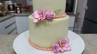 DECORAÇÃO DE BOLO COM PASTA DE LEITE EM PÓ  PASSEI MINHA RECEITA COMPLETA PARISCAKEDESIGNER [upl. by Gnak]