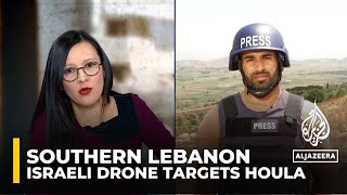 Israeli drone targets southern Lebanon Hezbollah says three of its fighters killed in Houla [upl. by Griffiths894]