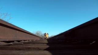 Freight Train over Trestle Three cameras one in the tracks HD [upl. by Theressa419]