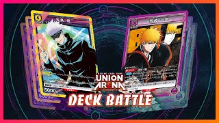 Union Arena Deck Battle  Jujustu Kaisen Gojo Vs Bleach Ichigo [upl. by Aerdnac]