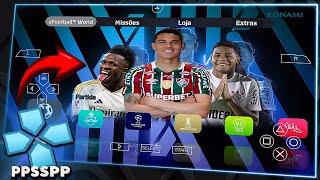 BAIXE AGORA EFOOTBALL NOVO PES PARA EMULADOR PPSSPPPSP ANDROID 2024 ATUALIZADO CAMERA PS4 [upl. by Maitund]