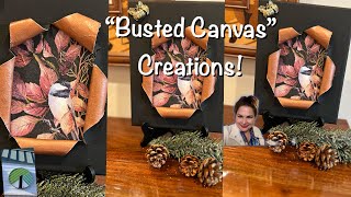 Dollar Tree Decoupage “Busted Canvas” DIYS w napkins Must see [upl. by Adnovaj]