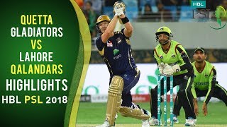 Full Highlights  Quetta Gladiators Vs LHR Qal  Match 5  HBL PSL 2018  24 Feb  PSL  M1F1 [upl. by Eimarrej265]