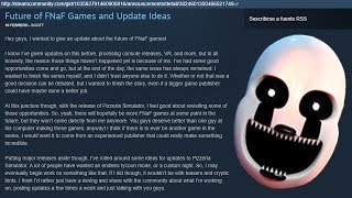 Scott no hará mas juegos de FNAF  Mensaje IMPORTANTE  Fnaf  Five nights at Freddys [upl. by Isnyl272]