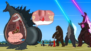 Rescue SHIN GODZILLA EARTH From GODZILLA amp KONG The Battle Against Digestive System 5  FUNNY [upl. by Meridith]