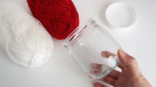 Christmas decoration idea with Glass Jar and Wool  Genius recycling ideas  DIY [upl. by Cecile]