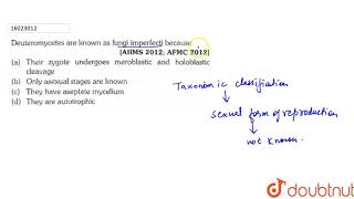 Deuteromycetes are known as fungi imperfecti because [upl. by Morrill]