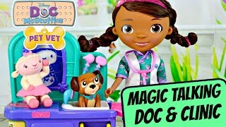 Doc McStuffins Magic Talking Doc amp Clinic with FINDO amp Lambie PET VET Toy [upl. by Straub]