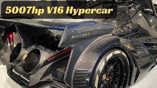 Devel Sixteen Prototype Hypercar V16 with 5007hp [upl. by Ynaffad678]