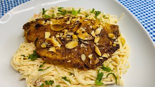 filete de tilapia con almendras y pasta [upl. by Nehcterg]