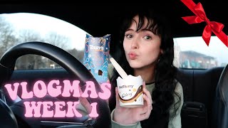 MCDONALDS XMAS MENU CHRISTMAS TREES amp WRAPPING PRESENTS VLOGMAS WEEK 1 [upl. by Hsivat]