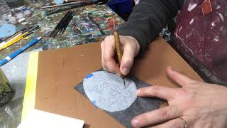 Demonstration for Transferring a small pattern part 2  Norwegian Rosemaling with Art of Lise  ASMR [upl. by Odnomar]