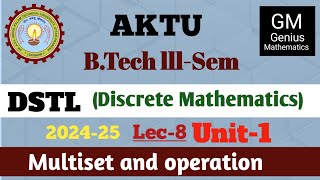 Unit1  Lec8  DSTL Multiset and operation Multiset implementation  Btech  2nd year [upl. by Glaser]