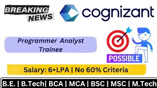 Cognizant Biggest Off Campus Direct Hiring Started 2024 2021 Batch Programmer Analyst Trainee [upl. by Attenor]