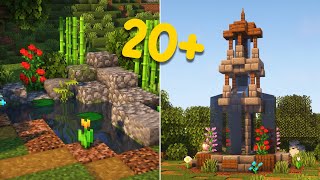 20 Minecraft OUTDOOR Build Hacks amp Designs [upl. by Oigile297]