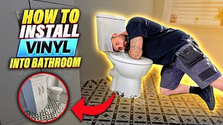 How To Install Sheet Vinyl Lino Flooring In A Bathroom  Easy Step By Step DIY Guide [upl. by Blood949]