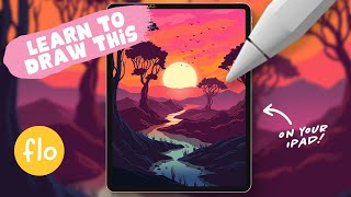 You Can Draw This Otherworldly Sunset in PROCREATE  Step by Step Procreate Tutorial [upl. by Ecneret]