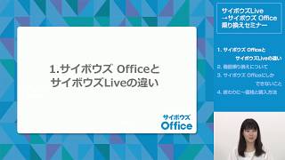 サイボウズLive→サイボウズ Office移行セミナー① サイボウズLiveとサイボウズ Officeの違い [upl. by Radbun]