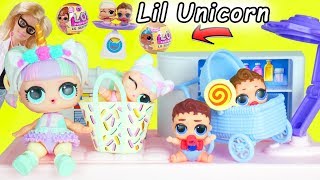 Unicorn Baby Gets New Lil Sister LOL Surprise Dolls Boy [upl. by Lorou853]