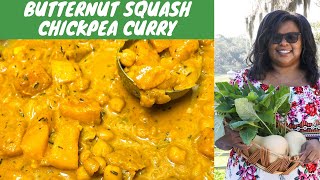 Butternut Squash Chickpea Curry  Butternut Squash  Vegan Curry  Recipes [upl. by Simaj]