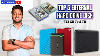 Best 5 Hard Drive For PCLAPTOP⚡Best 5 External HDD 2024⚡Top 5 External Hard Disk 2024 [upl. by Nivad]