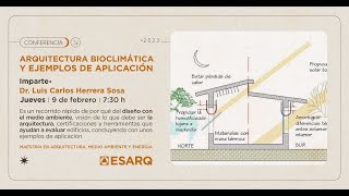 Arquitectura Bioclimática y ejemplos de aplicación Impartida por Dr Luis Carlos Herrera Sosa [upl. by Satsoc612]