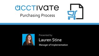 Acctivate Purchasing Process [upl. by Nolubez439]