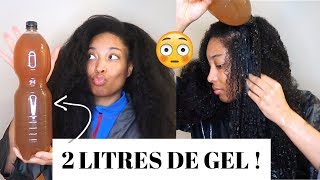 2 LITRES DE GEL DE LIN SUR MES CHEVEUX  Démonstration et Résultats [upl. by Felske]