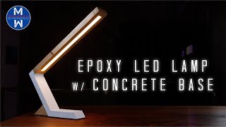 DIY concrete EPOXY LED lamp  how to make  woodworking [upl. by Alphonsa]