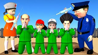 Scary Teacher 3D Fake Doctor Squid Game and 4 Players Miss T vs Scary Stranger vs Nick and Tani [upl. by Trubow515]