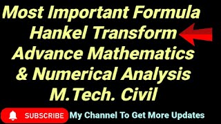 Formula Study of Hankel Transform for Advance Mathematics amp Numerical Analysis Civil MTech [upl. by Airres]