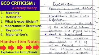 Ecocriticism a literary theory  Green Studies What is ecocriticism in literature [upl. by Dixil593]