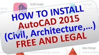 How to install AutoCAD 2015 free and legal and all Autodesk software Civil Architecture others [upl. by Lalittah]